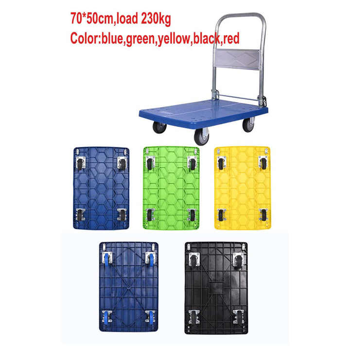 Carga de 200 kg PVC Varos azules azules de plástico carros plegables para equipos de manejo de materiales de fábrica