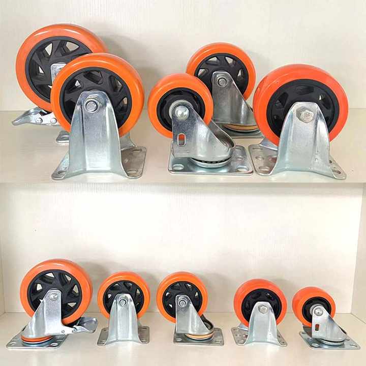 Caster y rueda giratoria de 100 mm de 100 mm de servicio de 100 mm 4 Ruedas de bloqueo de pulgadas con freno