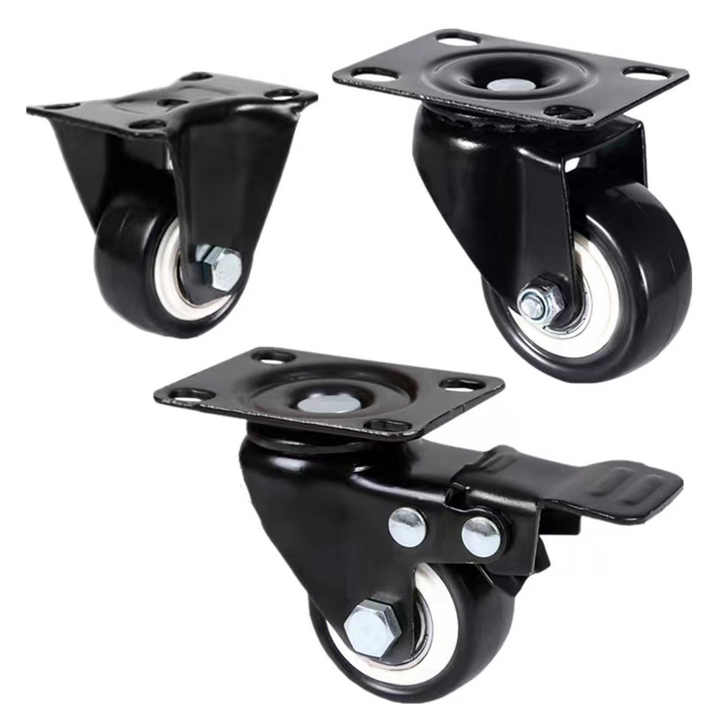 2″ Top Plate Castor Heavy Duty Caster Wheels with Brakes High Load Loading Casters with Polyurethane Wheels Set of 4