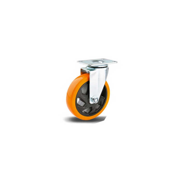 Mittelgroße orangefarbene Blumenräder, 3-Zoll PU Dual -Achse -Räder, 4-Zoll PVC -Universalräder, 5-Zollblumenräder